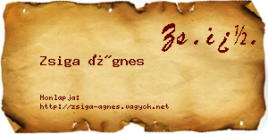 Zsiga Ágnes névjegykártya